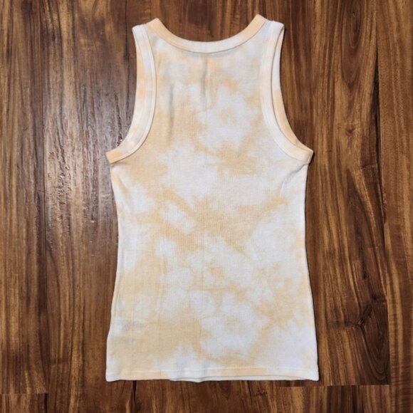 A New Day Tie Dye Light Peach & White Ribbed Tank Top Size Small - Picture 2 of 5